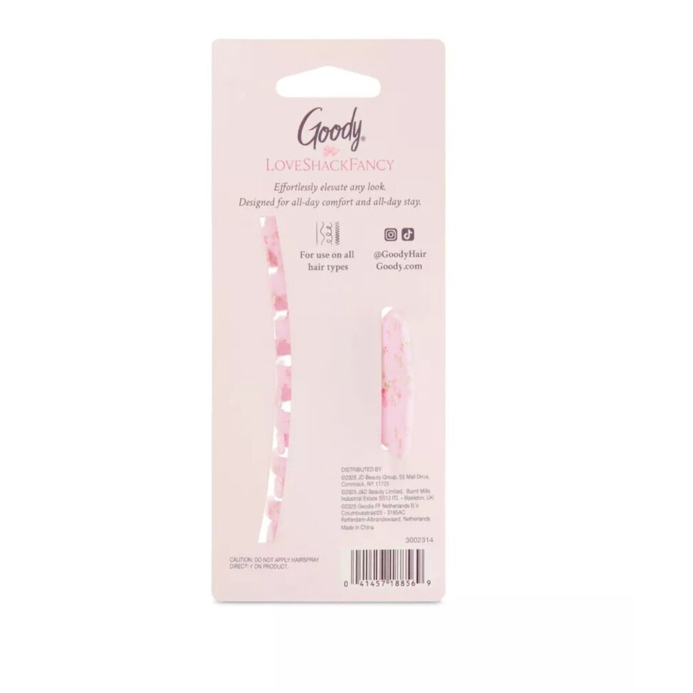 Love Shack Fancy X Goody Large Claw Clip - English Ivy - Pink - Picture 2 of 5